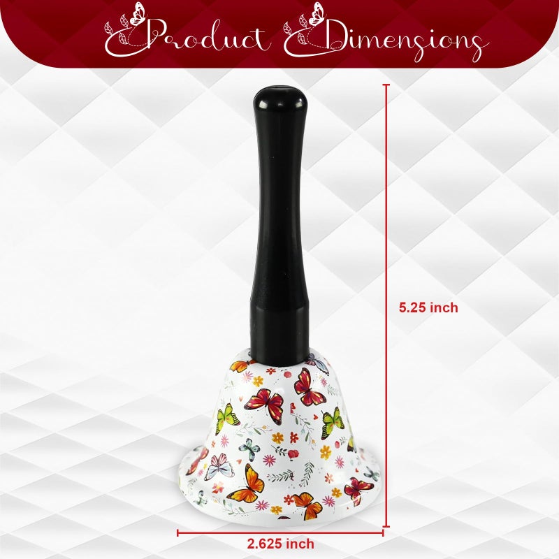 Home-X Butterfly Hand Held Call Bell - Ringing With Handle for School, Classroom, Wedding, Service Desk, Meditation - For Sick, Elderly, Seniors - Image 2